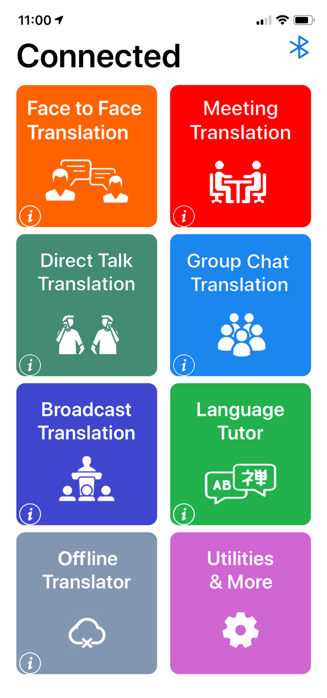 Grid of translation app icons with labels on a smartphone screen