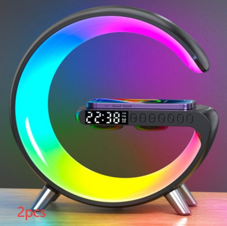G‑Shaped LED Lamp with Bluetooth Speaker & Wireless Charger