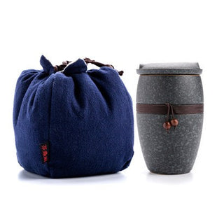 Black Porcelain Tea Infuser Mug with Lid – Modern Chinese Kung Fu Teacup