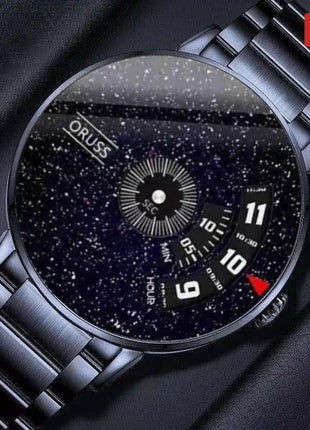 Men's Waterproof Automatic Steel Watch with Black Tech