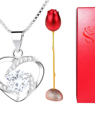 Valentine Day Heart-Shaped Crystal Pendant