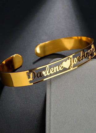 Customized Name Bracelet Personalized Custom Bangles Stainless Steel Jewelry