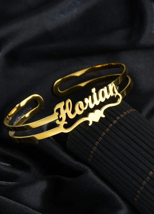 Customized Name Bracelet Personalized Custom Bangles Stainless Steel Jewelry