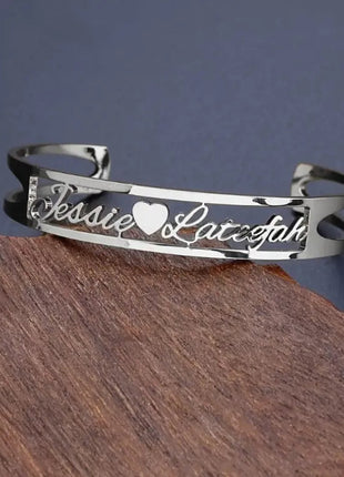 Customized Name Bracelet Personalized Custom Bangles Stainless Steel Jewelry
