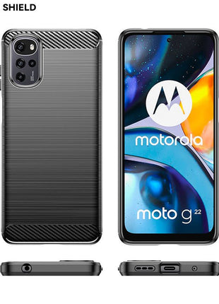 Moto G22 Carbon Fiber Full Protection Case (Wholesale)