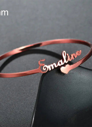Customized Name Bracelet Personalized Custom Bangles Stainless Steel Jewelry