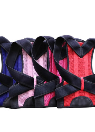 Black posture correction belt for men and women with adjustable straps