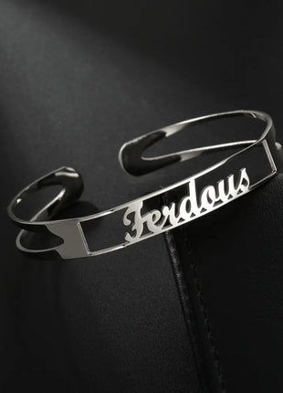 Customized Name Bracelet Personalized Custom Bangles Stainless Steel Jewelry