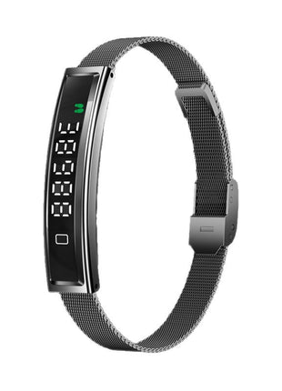 Smart Bracelet Fitness Tracker – black steel band