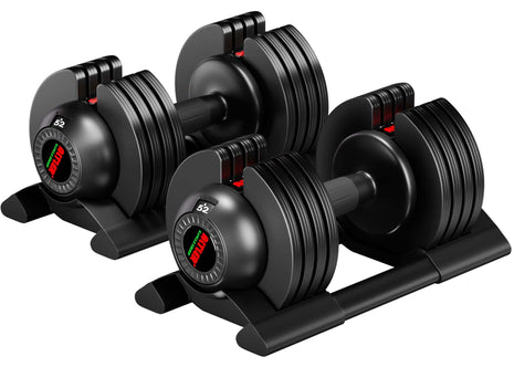 ALTLER 52LB Adjustable Dial Dumbbell Set with tray for home strength training