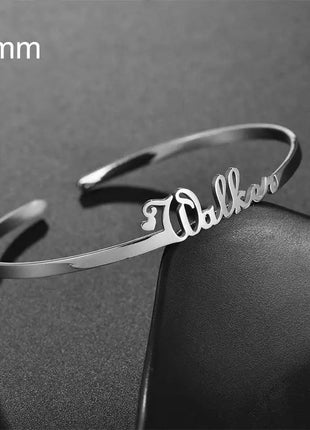 Customized Name Bracelet Personalized Custom Bangles Stainless Steel Jewelry