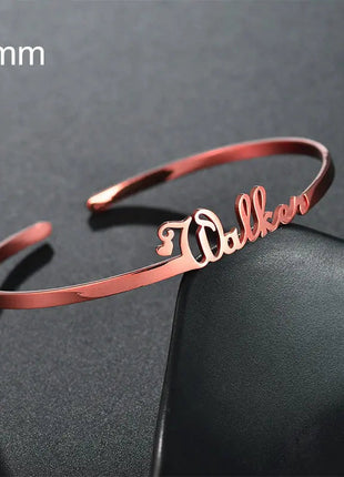 Customized Name Bracelet Personalized Custom Bangles Stainless Steel Jewelry