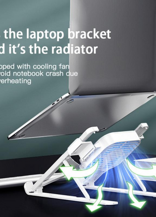 Adjustable Laptop Cooling Stand with Built‑In Fan