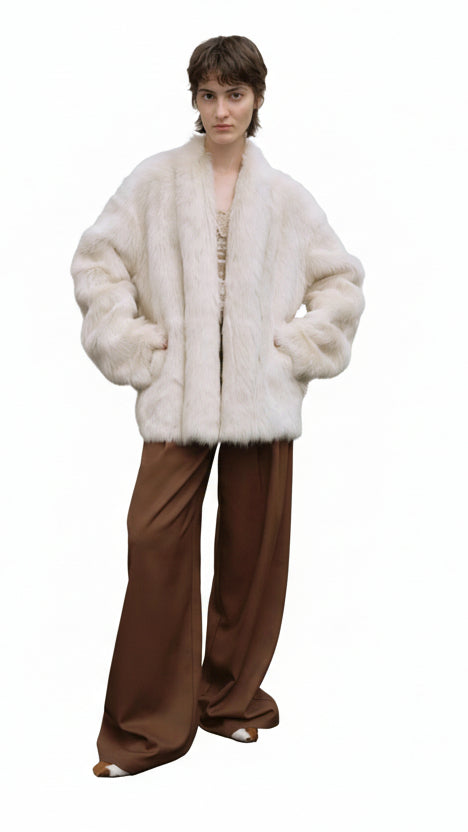 "Winter Love Island"Tuscan fur one-piece coat women's long hanging collar