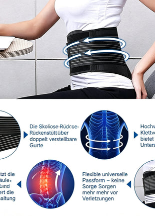 Adjustable Lumbar Support Back Brace – Black – view 5