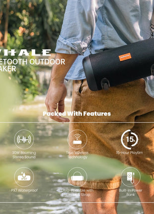 WHALE with Shoulder Strap—Wireless Outdoor Speaker