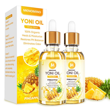 2 Pack Yoni Oil for Women - Organic Strawberry Feminine Oil Feminine Deodorant - pH Balance - Eliminates Odor - Vaginal Moisturizer 100% Natural Yoni Essential Oil 1 fl oz/pc (Pineapple)