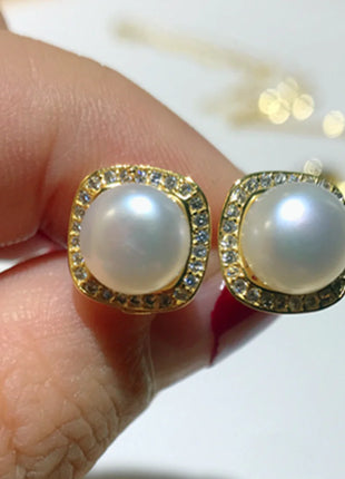 Natural Pearl Jewelry Set: Necklace, Earrings, Ring
