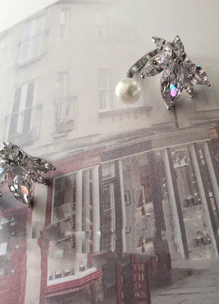 Water Drop Open-End Pearl Ring for Women