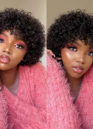 Short Bob Wigs 8 inch Water Wave Human Hair