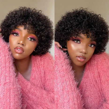 Short Bob Wigs 8 inch Water Wave Human Hair