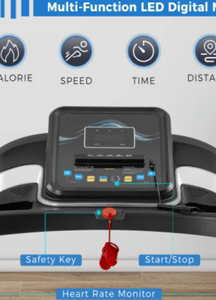 Compact Easy‑Fold Treadmill with LED Display & Shock Absorption