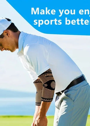 Elbow Compression Sleeves (Pair) – Support for Weightlifting & Tennis Elbow