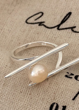 Adjustable Pearl Parallel Ring (One Piece)