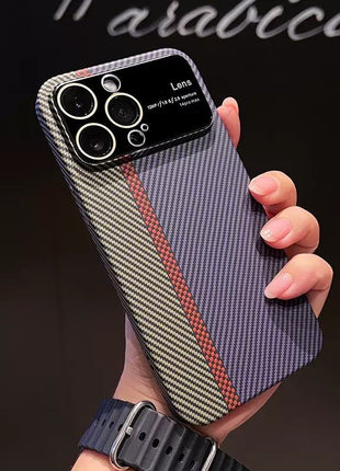 Carbon Fiber Phone Case for iPhone 15 with Lens Cover