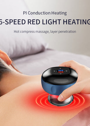 Electric vacuum cupping massage device with LED display and multiple suction settings for body slimming therapy