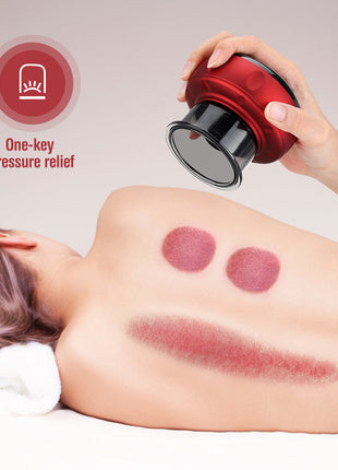 Electric vacuum cupping massage device with LED display and USB charging for body slimming therapy