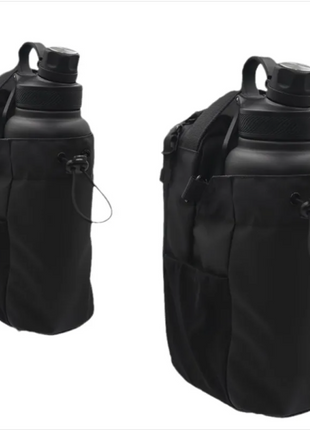 Black sports water bottle holder for gym and outdoor activities