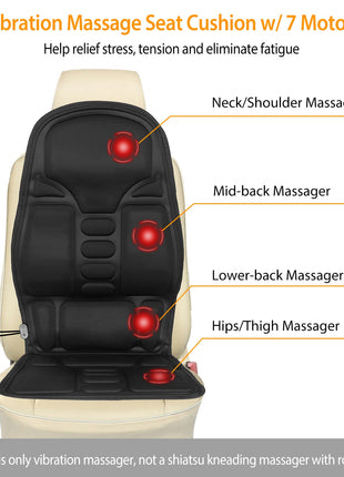 Heated Vibration Massage Seat Cushion for Car & Home