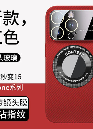 Carbon Fiber Phone Case for iPhone 15 with Lens Cover