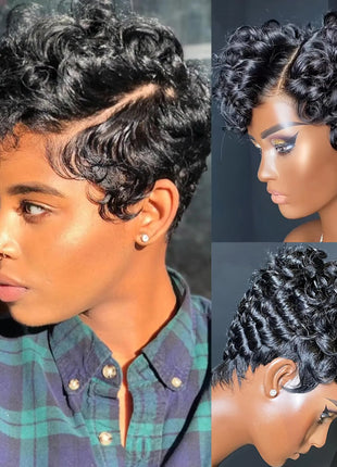 ReHebbe Short Pixie Cut 13x4x1 T Part Lace Frontal Wig