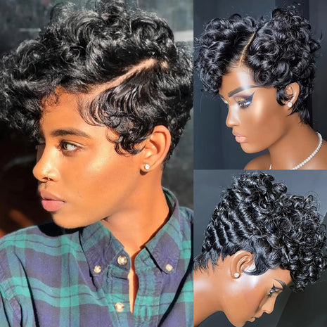 ReHebbe Short Pixie Cut 13x4x1 T Part Lace Frontal Wig