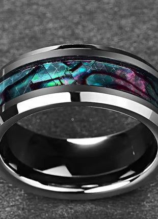 Mother of Pearl Inlay Tungsten Wedding Ring