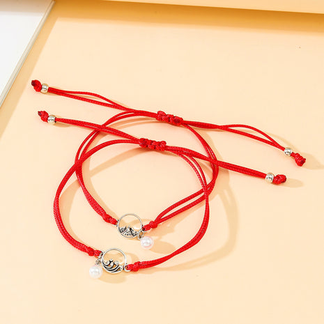 Woven Bracelet with Women's Pearl Pendant