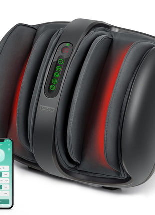 Nekteck shiatsu foot and calf massager with heat and app control in black