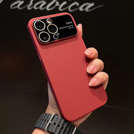 Carbon Fiber Phone Case for iPhone 15 with Lens Cover