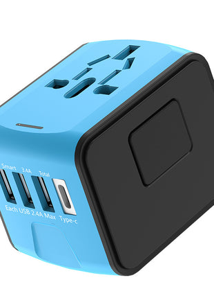 Blue universal travel adapter, US version