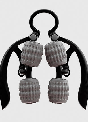 Ring-shaped leg massage roller clip in black and gray