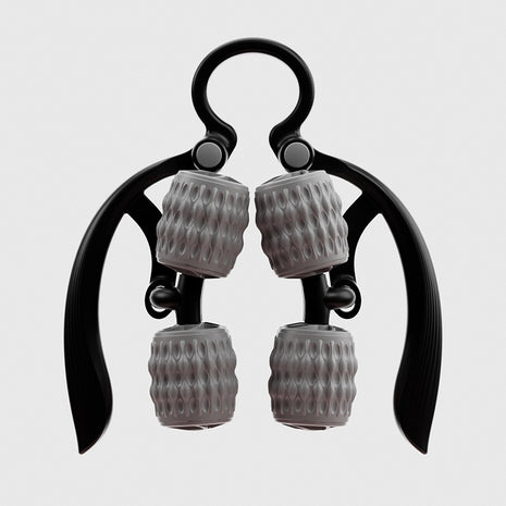 Ring-shaped leg massage roller clip in black and gray