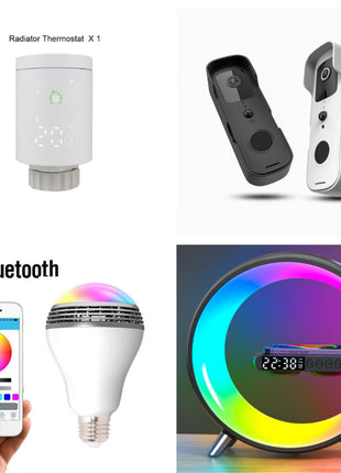 G‑Shaped LED Lamp with Bluetooth Speaker & Wireless Charger