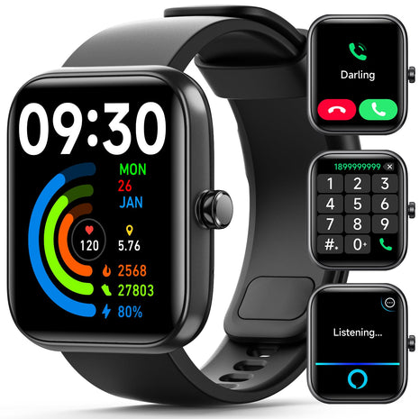 Smart watch with 1.83-inch touch screen – Black – view 2