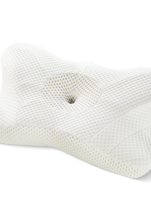 Memory foam contour neck pillow – white