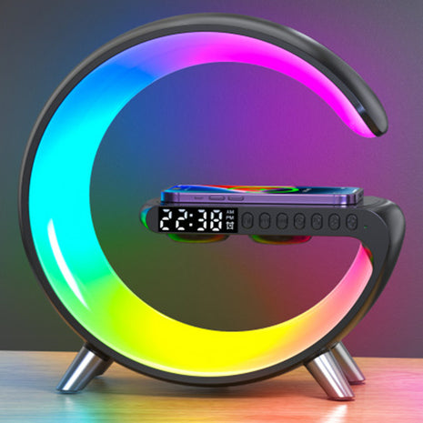 G‑Shaped LED Lamp with Bluetooth Speaker & Wireless Charger