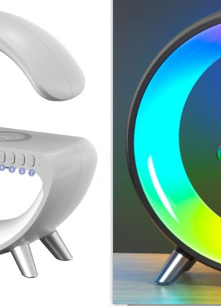 G‑Shaped LED Lamp with Bluetooth Speaker & Wireless Charger