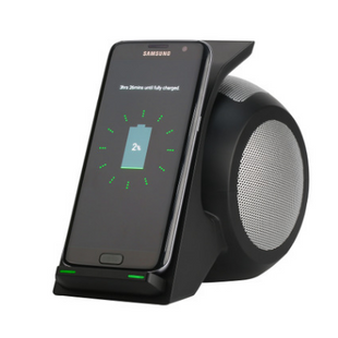 Wireless charging Bluetooth speaker, view 3