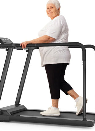 Elderly Walking Pad Treadmill with Safety Handrails
